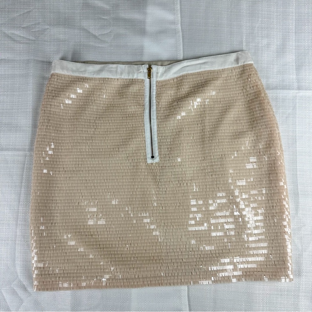 CACHE Scale Beige Full Sequins Mini Pencil Skirt Sz 12 NWT - Picture 3 of 8